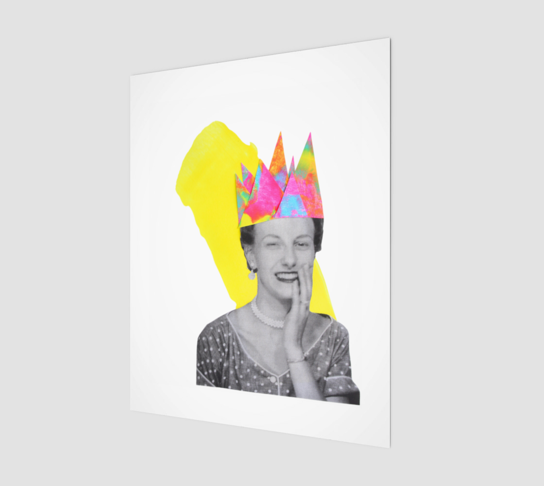 Golden Days 3- Vintage Portrait With Paper Crown Print 11" x 14"