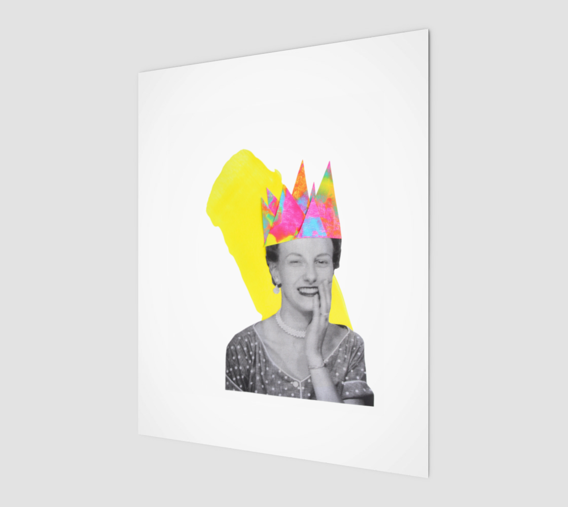 Golden Days 3– Vintage Portrait with Paper Crown Print 8" x 10"