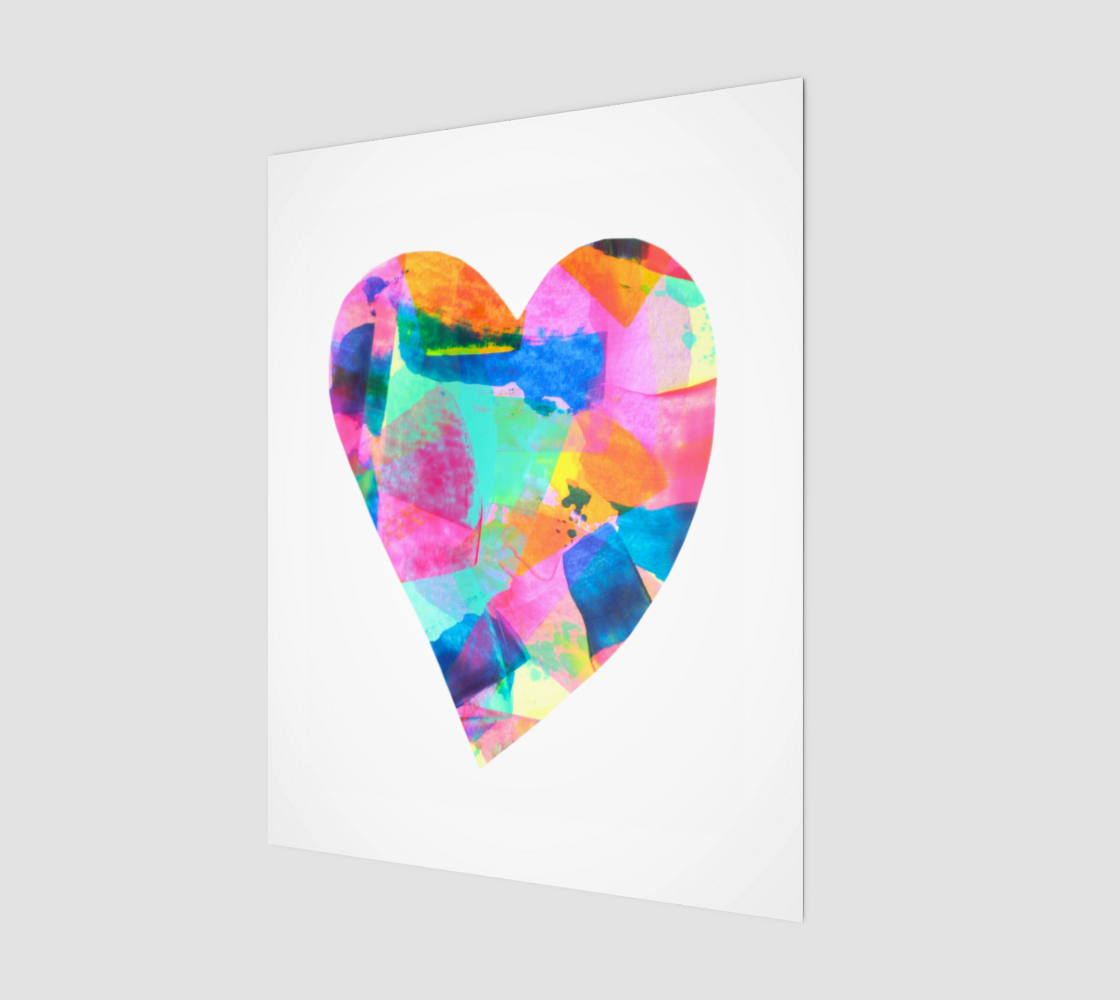 Radiant Hearts 1- Joyful Collage Print 11" x 14"