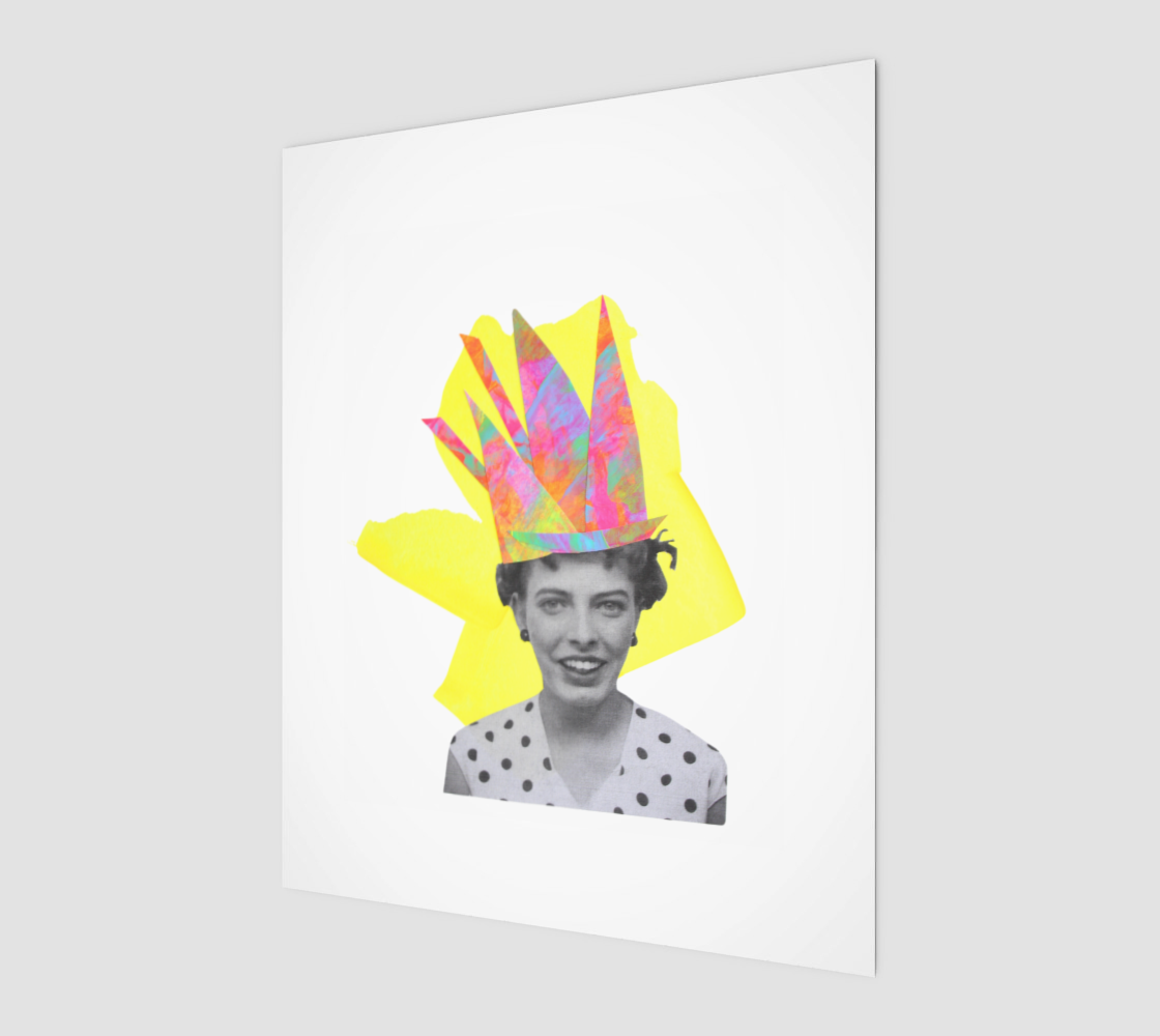 Golden Days 4– Vintage Portrait with Paper Crown Print 8" x 10"