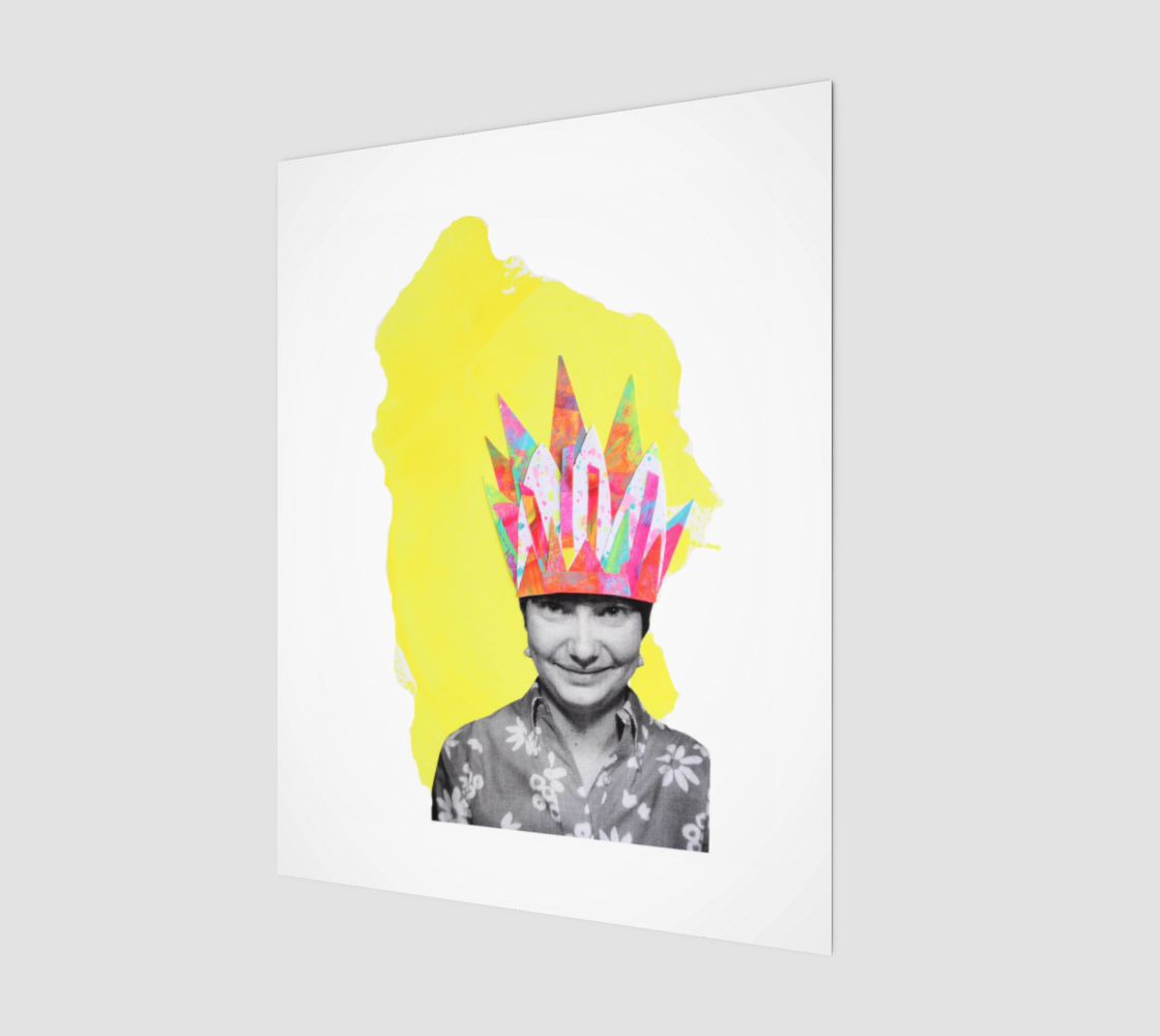 Golden Days 1- Vintage Portrait With Paper Crown Print 11" x 14"