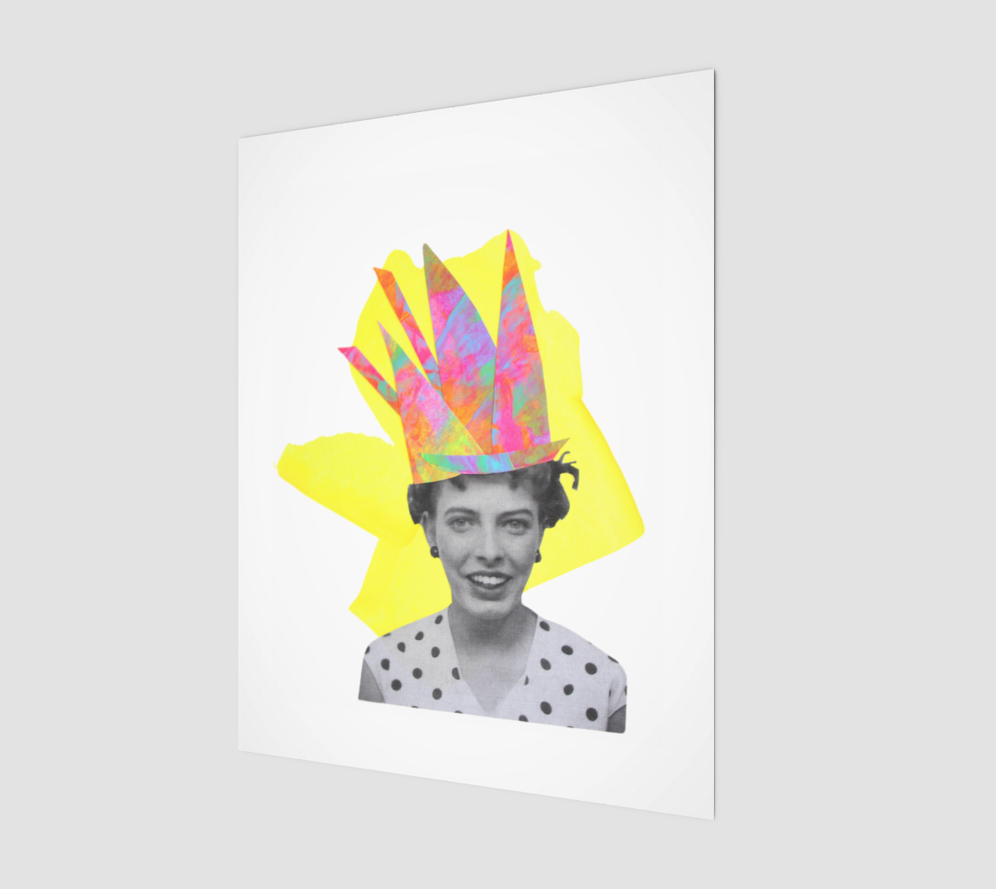 Golden Days 4- Vintage Portrait With Paper Crown Print 11" x 14"