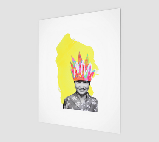 Golden Days 1– Vintage Portrait with Paper Crown Print 8" x 10"